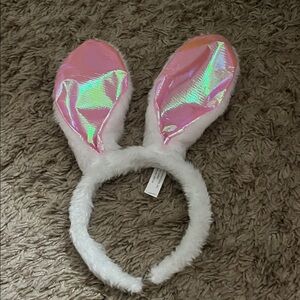 Target Pink and White Bunny Ear Headband